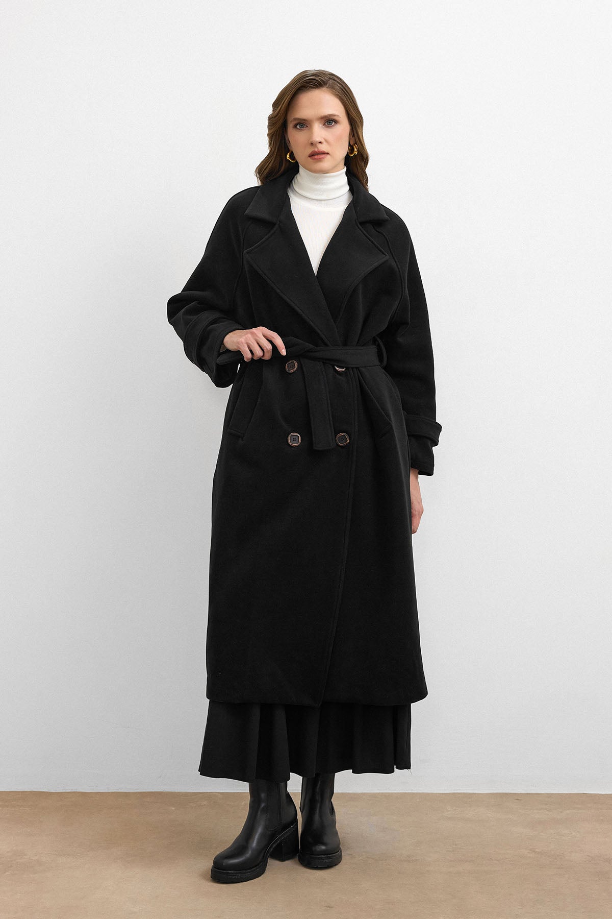 Rana Subaşı Kaşe Kaban Siyah