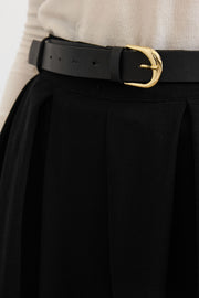 Kemerli Palazzo Pantolon - Siyah