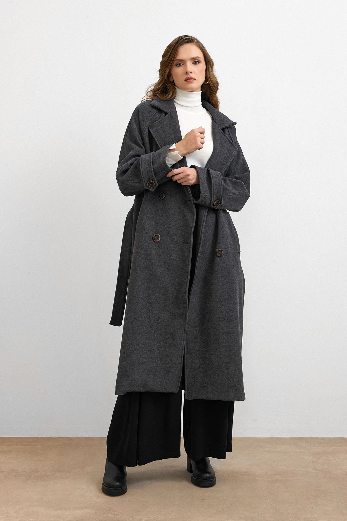 Rana Subaşı Kaşe Kaban Antrasit