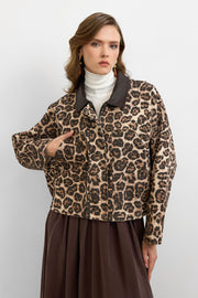 Marrone Deri Yakalı Ceket