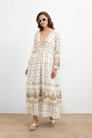 Heritage Bohem Elbise - Krem