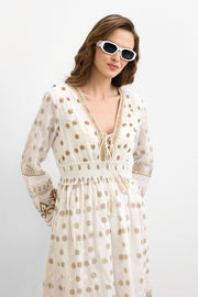 Heritage Bohem Elbise - Krem