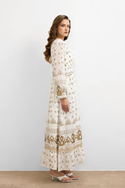 Heritage Bohem Elbise - Krem