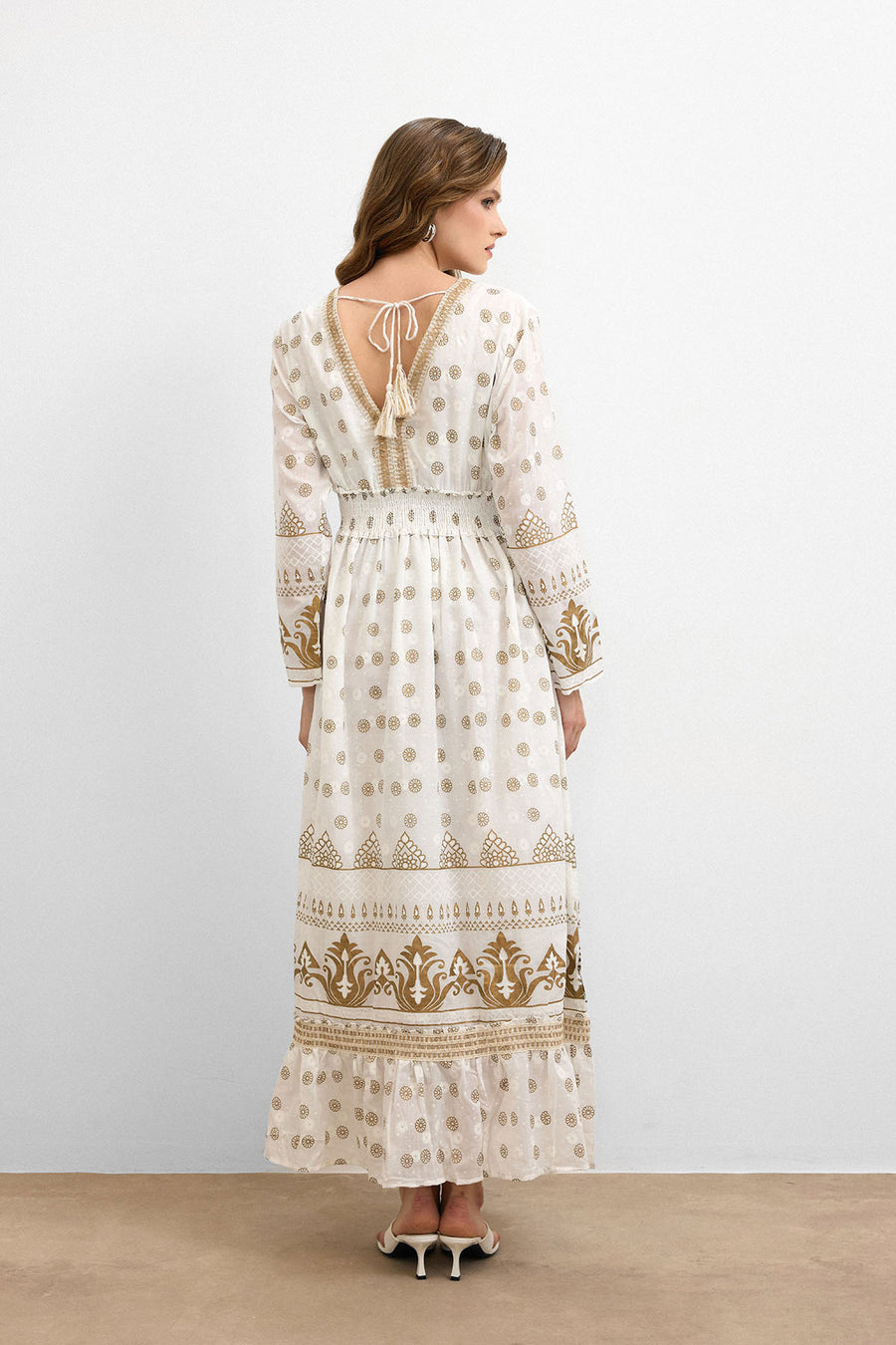 Heritage Bohem Elbise - Krem