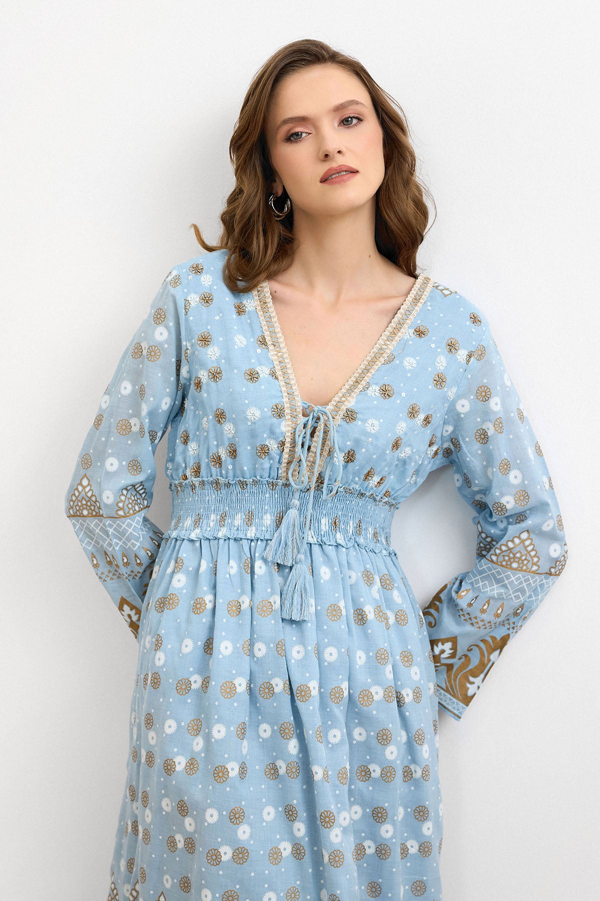 Sky Heritage Bohem Elbise - Mavi