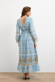 Sky Heritage Bohem Elbise - Mavi