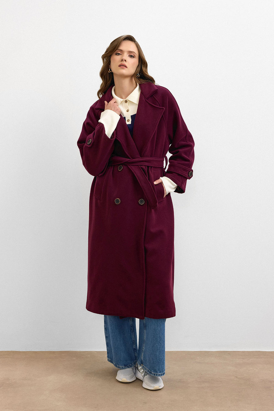 Rana Subaşı Kaşe Kaban Bordo