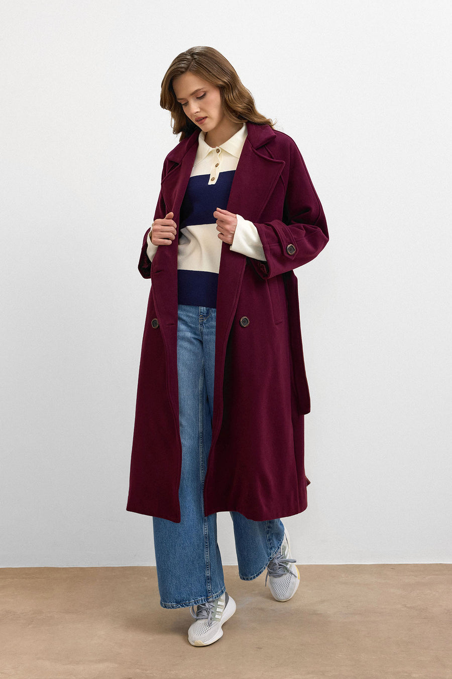 Rana Subaşı Kaşe Kaban Bordo