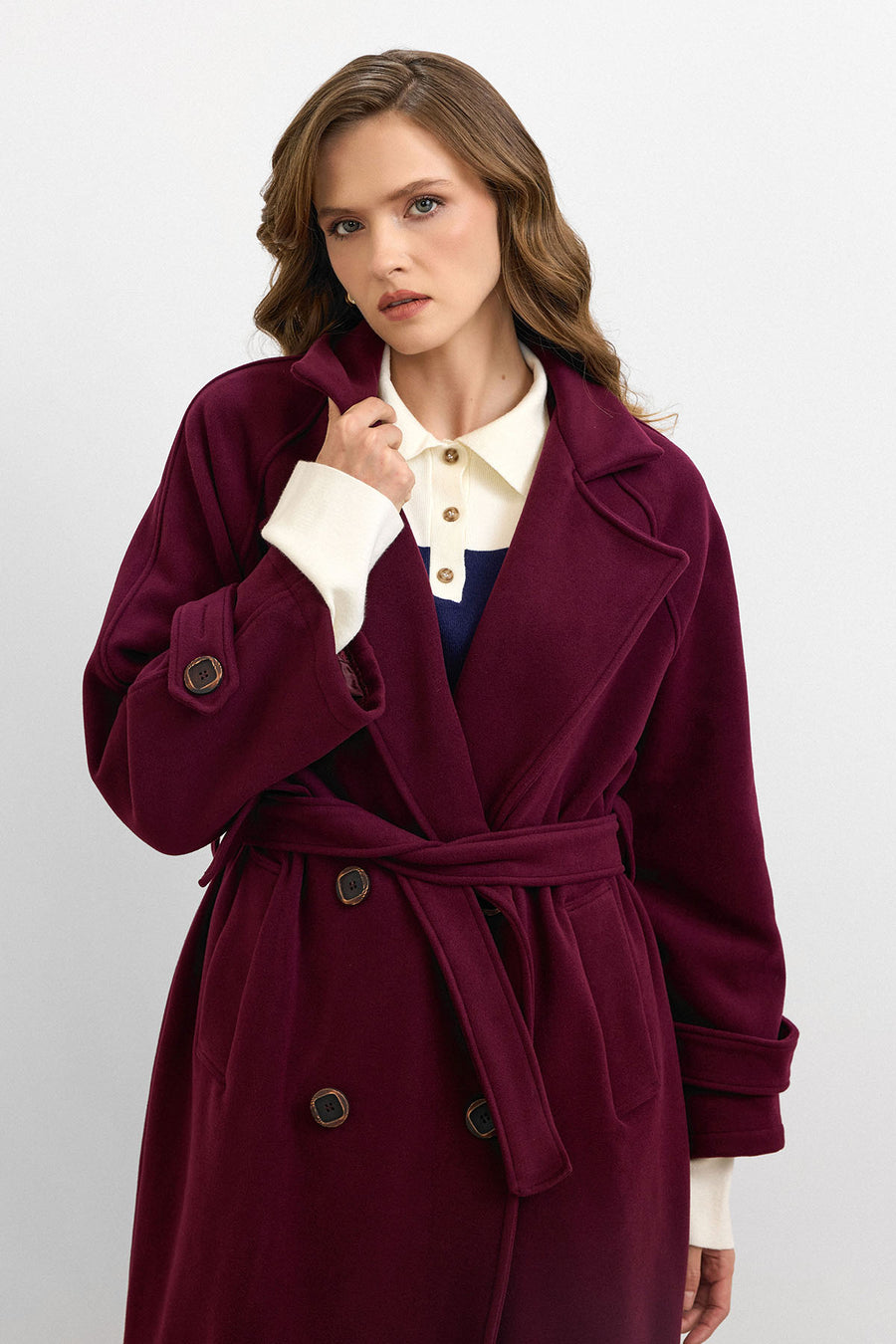 Rana Subaşı Kaşe Kaban Bordo