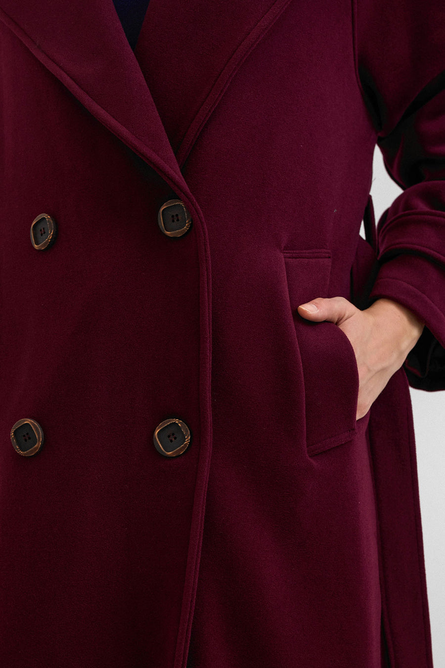 Rana Subaşı Kaşe Kaban Bordo