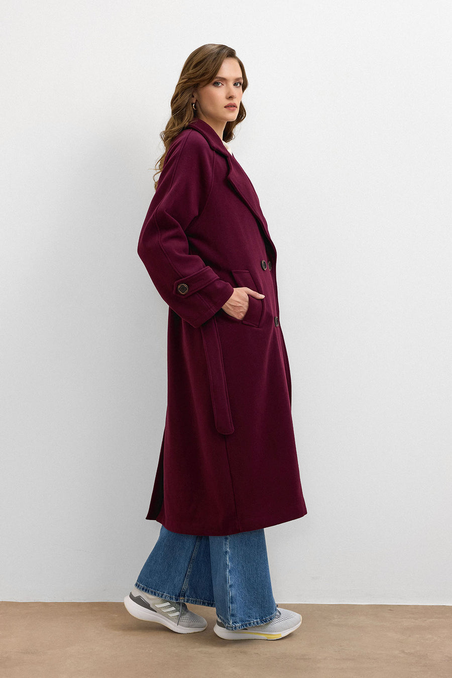 Rana Subaşı Kaşe Kaban Bordo