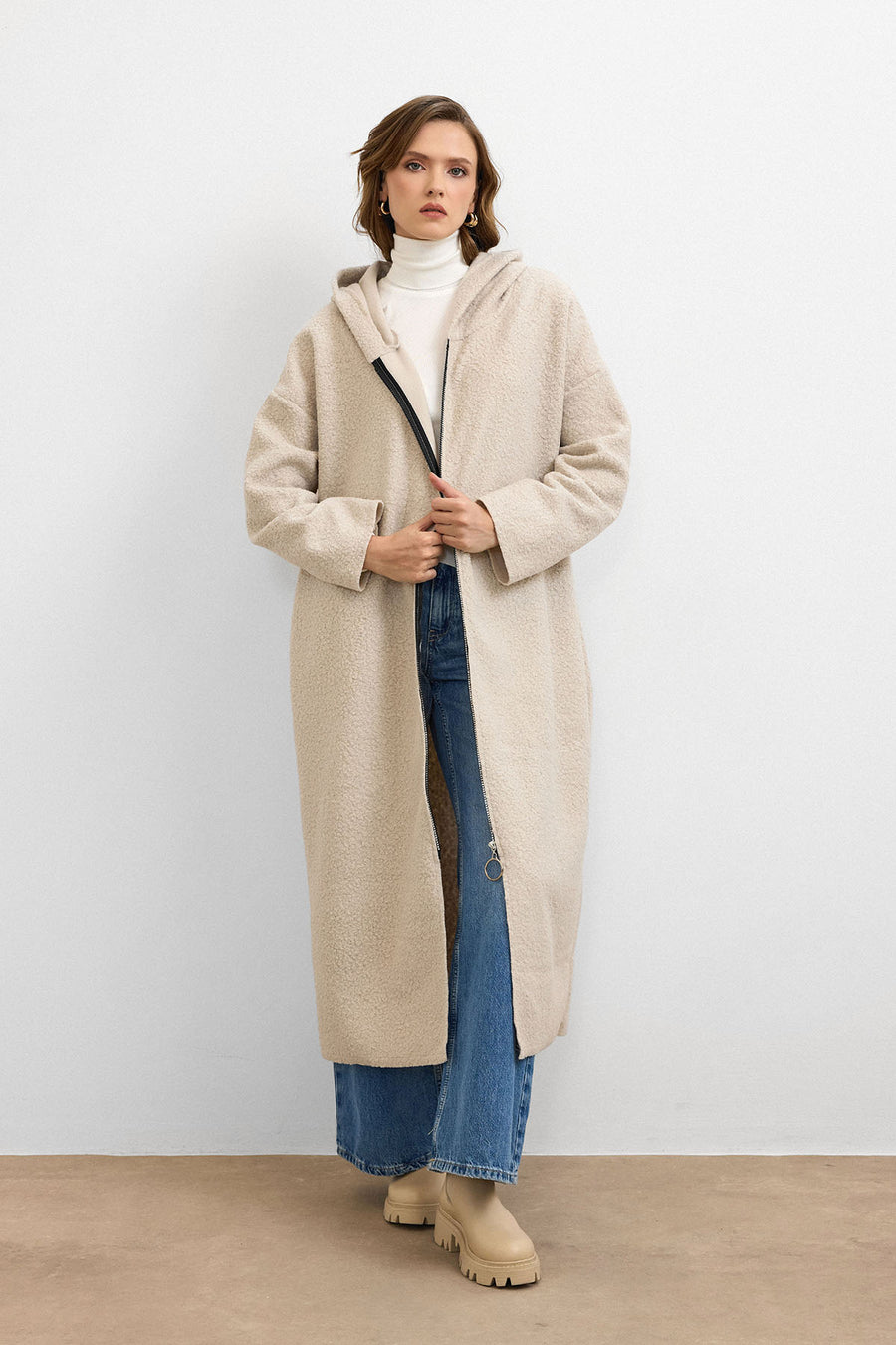 Teddy Buklet Kaban Krem