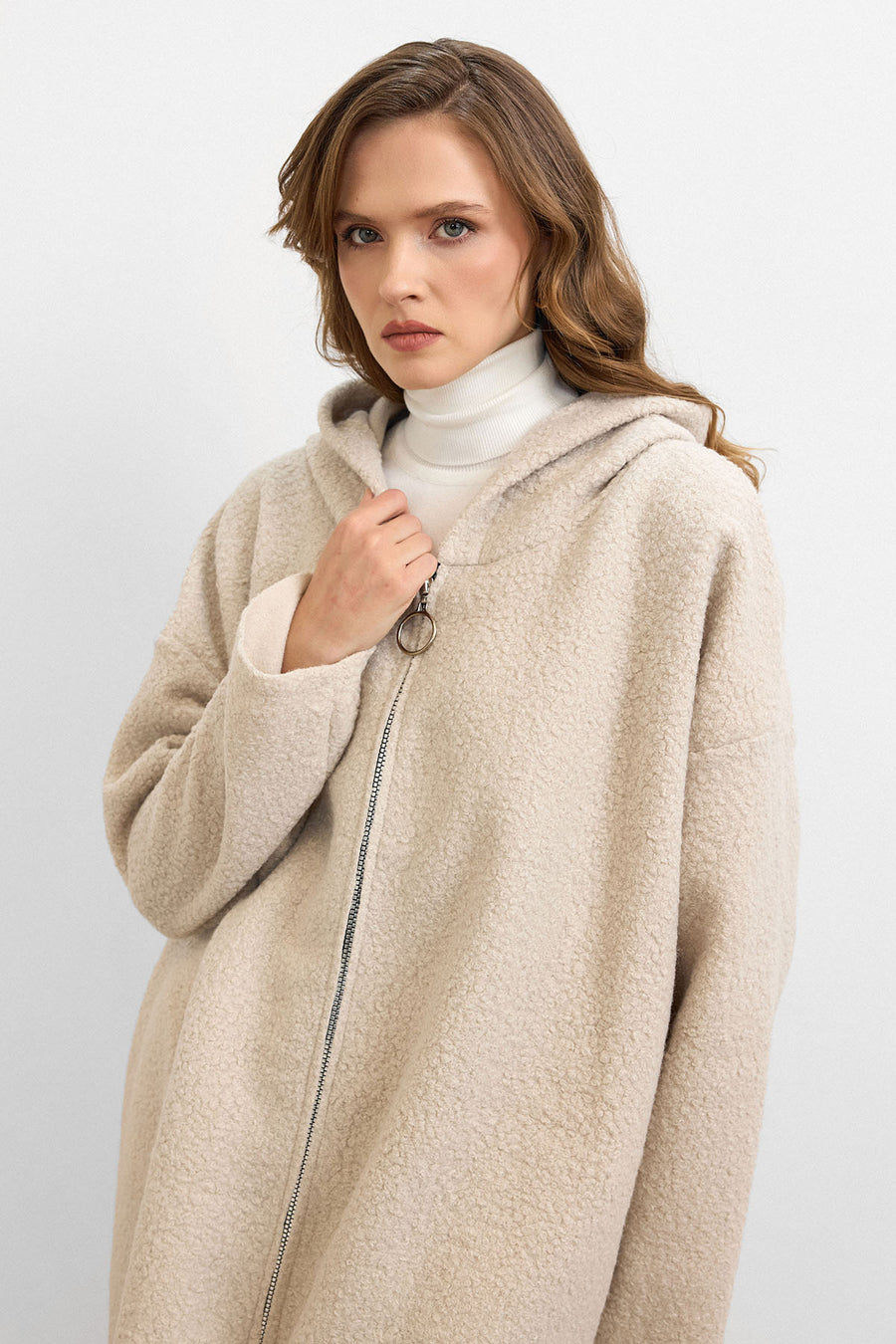 Teddy Buklet Kaban Krem