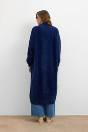 Sakal İplik Model Uzun Hırka - Lacivert
