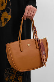 Nisa Eşarplı Kadın Çantası Taba