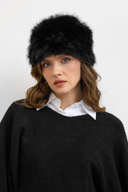 Kürk Dokulu Kışlık Şapka-Siyah