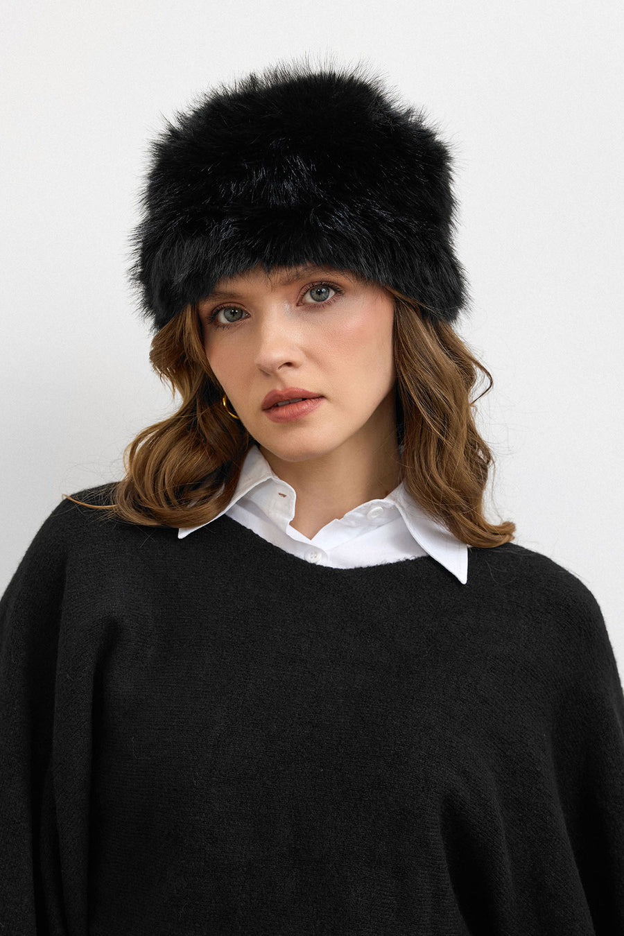 Kürk Dokulu Kışlık Şapka-Siyah