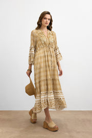 IBBN-43039 Bej Harmony Elbise