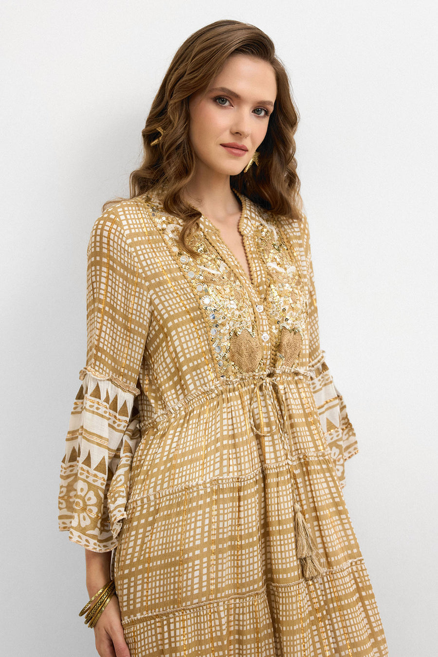 IBBN-43039 Bej Harmony Elbise