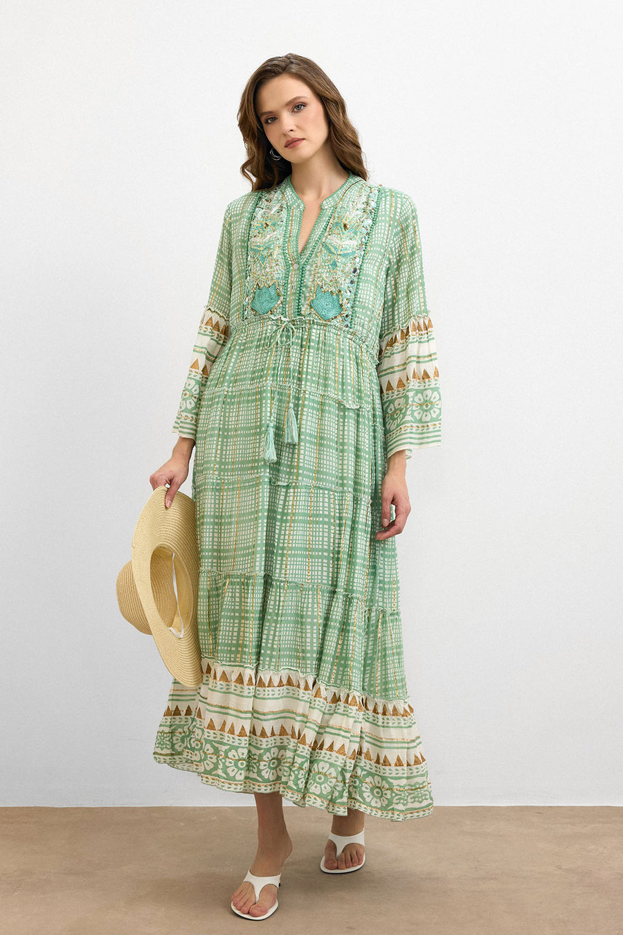 IBBN-43039 Yeşil Harmony Elbise