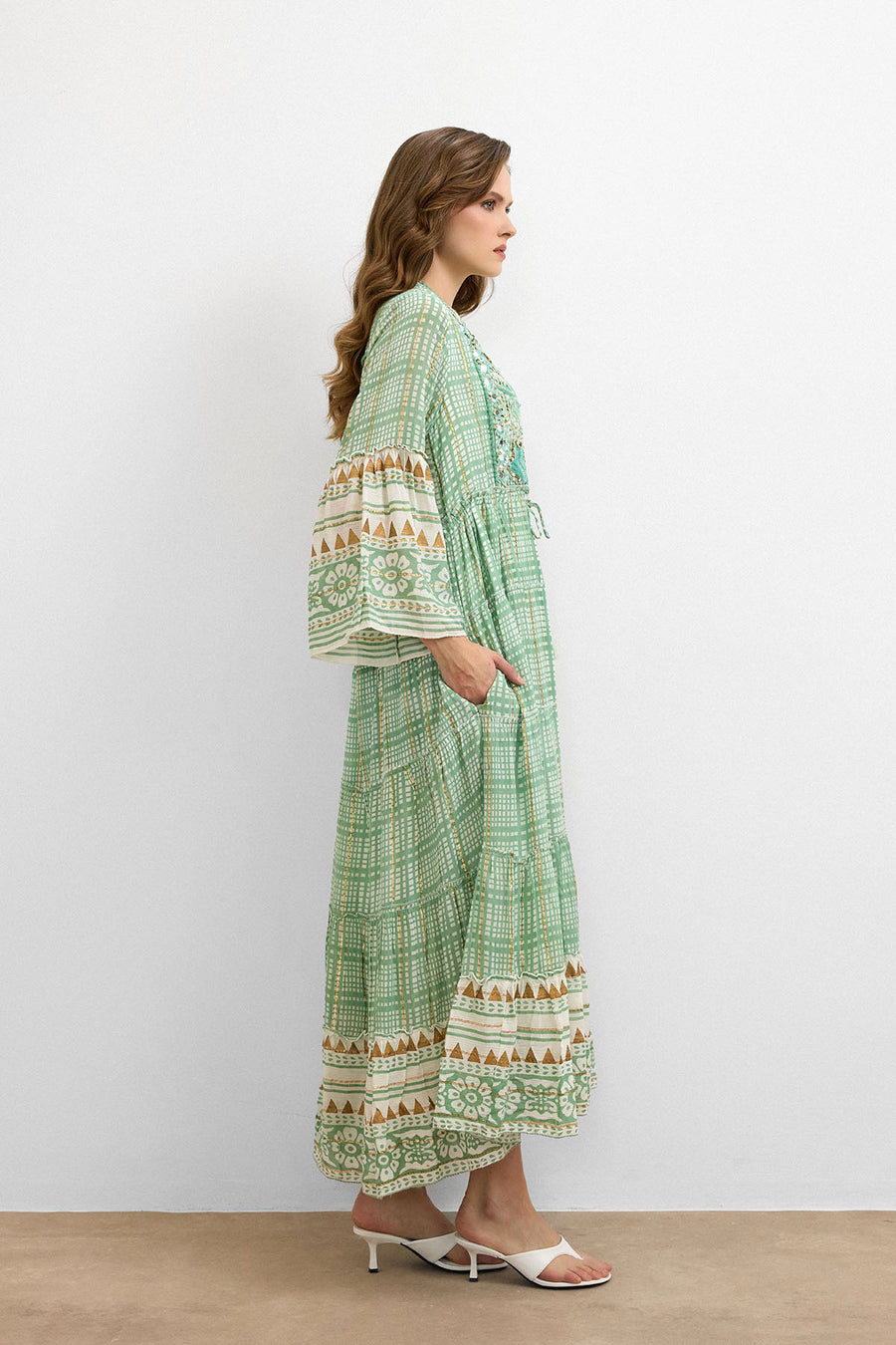 IBBN-43039 Yeşil Harmony Elbise