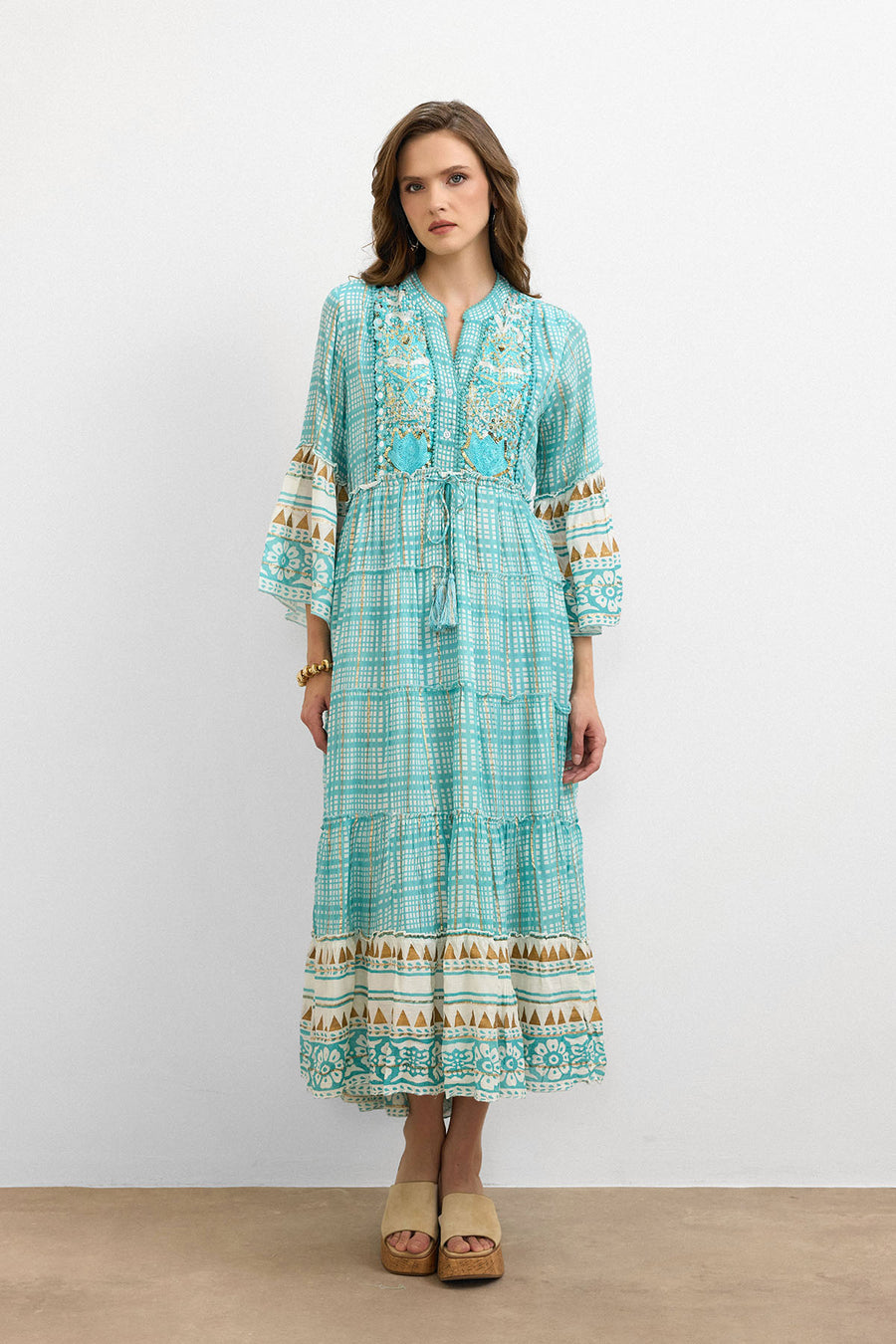 IBBN-43039 Turkuaz Harmony Elbise