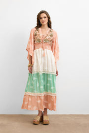 Bohemian Breeze İşlemeli Elbise - Pembe