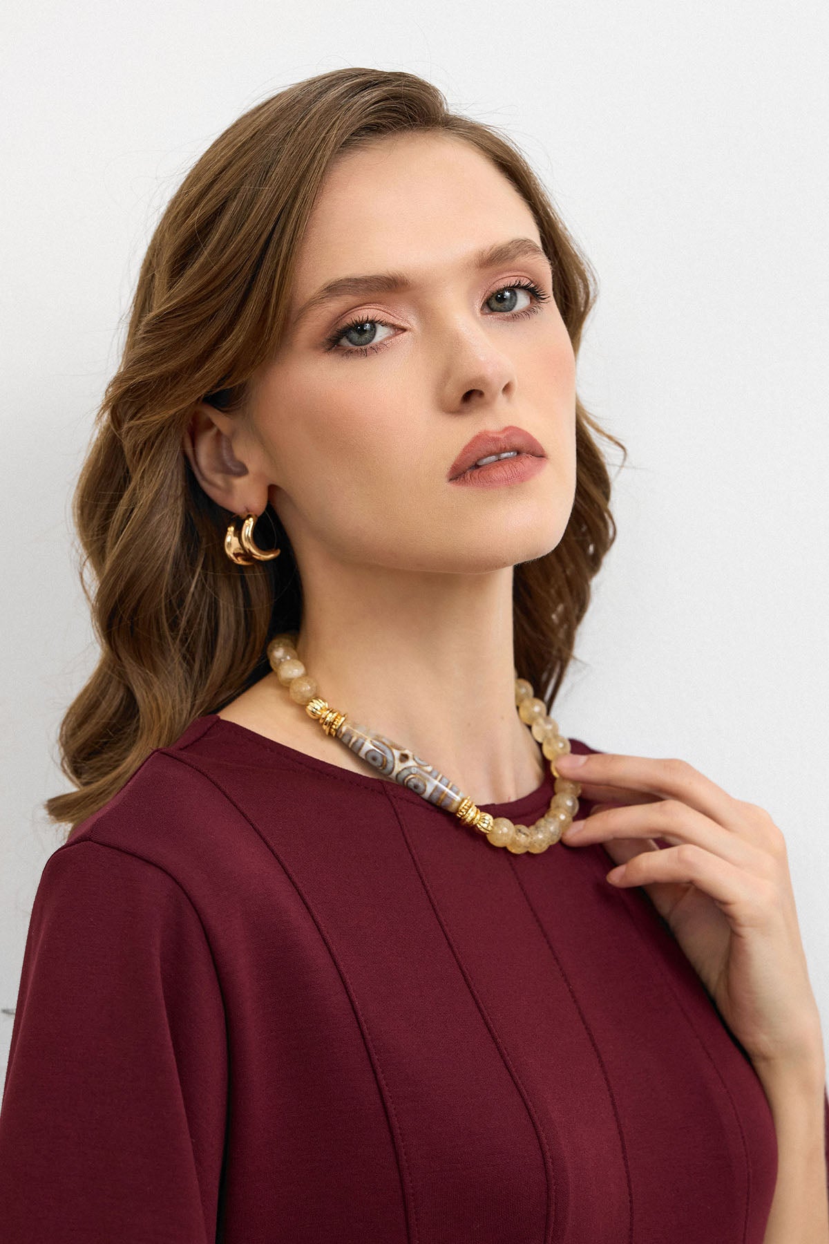 Golden Harmony Doğal Taş Kolye