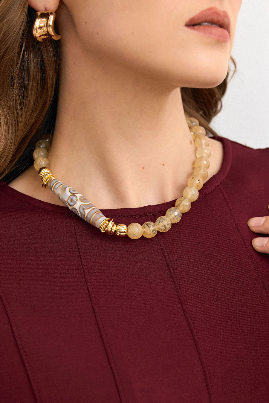 Golden Harmony Doğal Taş Kolye