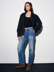 72073 Likralı Wide Leg Jean-Mavi