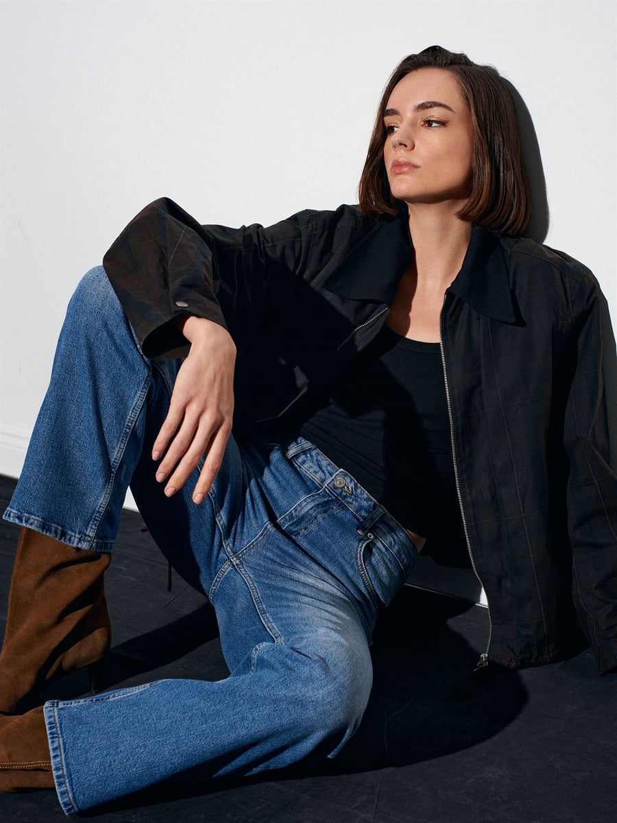 72073 Likralı Wide Leg Jean-Mavi