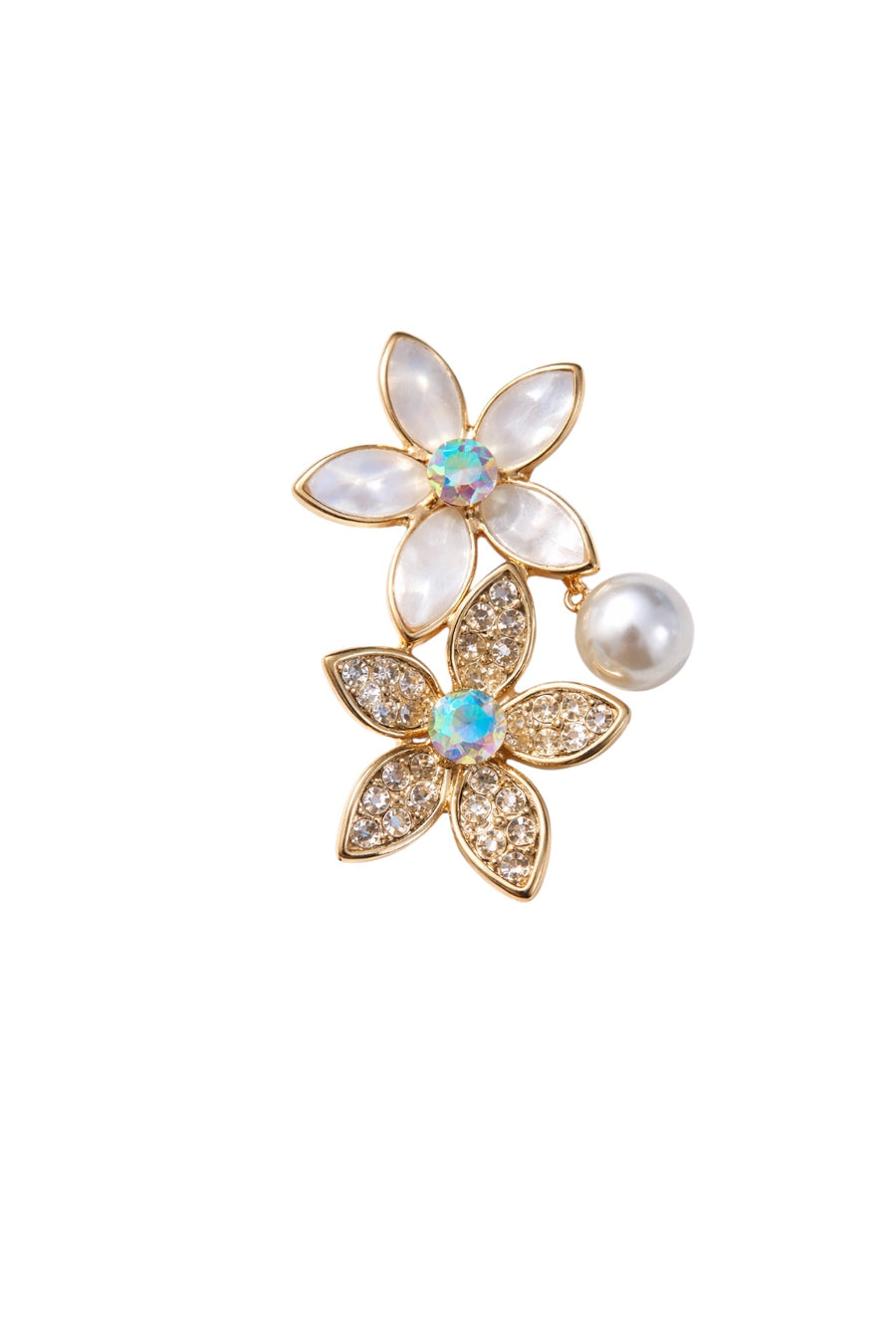 İnci Işıltısı Çiçek Broş