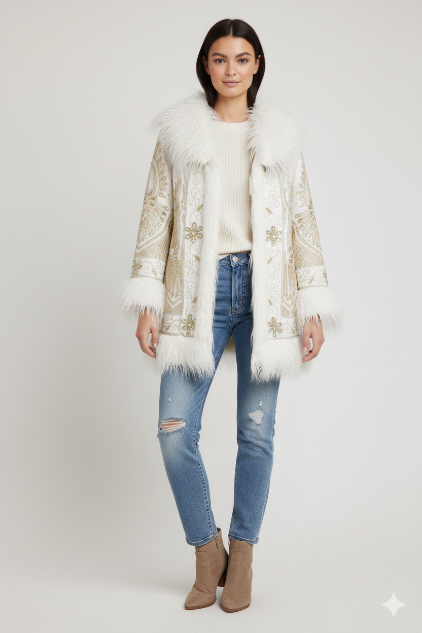 Kürk Detaylı İthal Mont