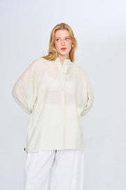 Hakim Yaka Desenli Gömlek Mint Rs34977