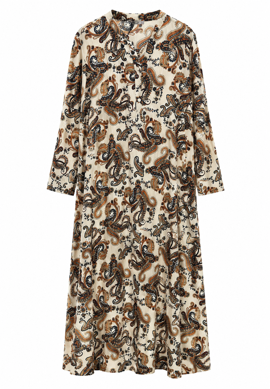 Lilyum Desenli Elbise - Hyl0362