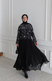 Misinalı Dalga Uçlu Şifon Etek