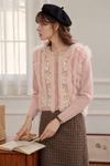 Tüy Detaylı Incili Hırka RS5018 | Pembe