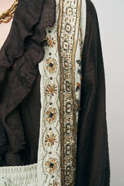 ORF-Nakış ve Boncuk İşlemeli Mint Kısa Yelek