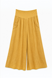 Çiçek Desenli Keten Pantolon 5142