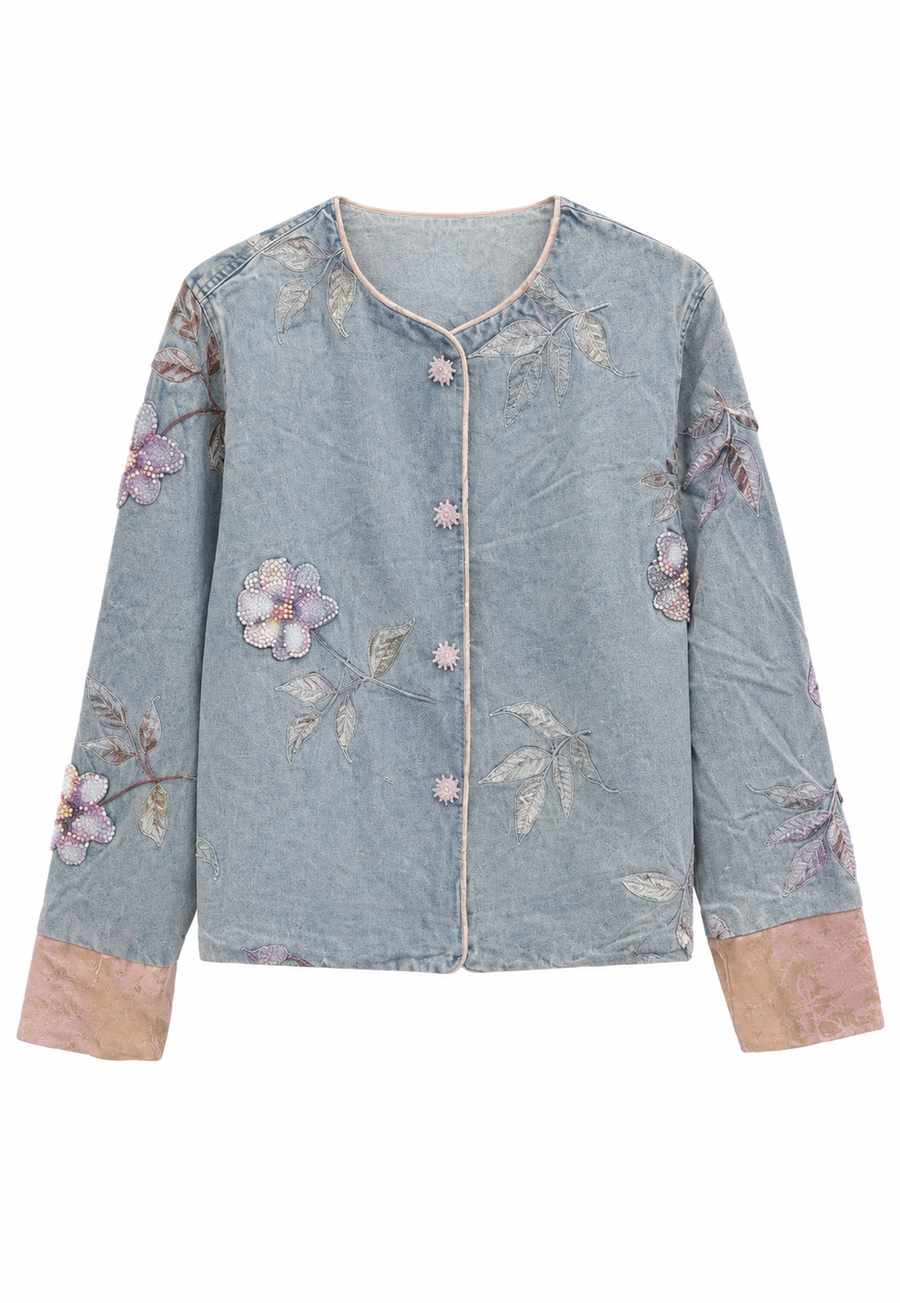 İşleme Denim Ceket