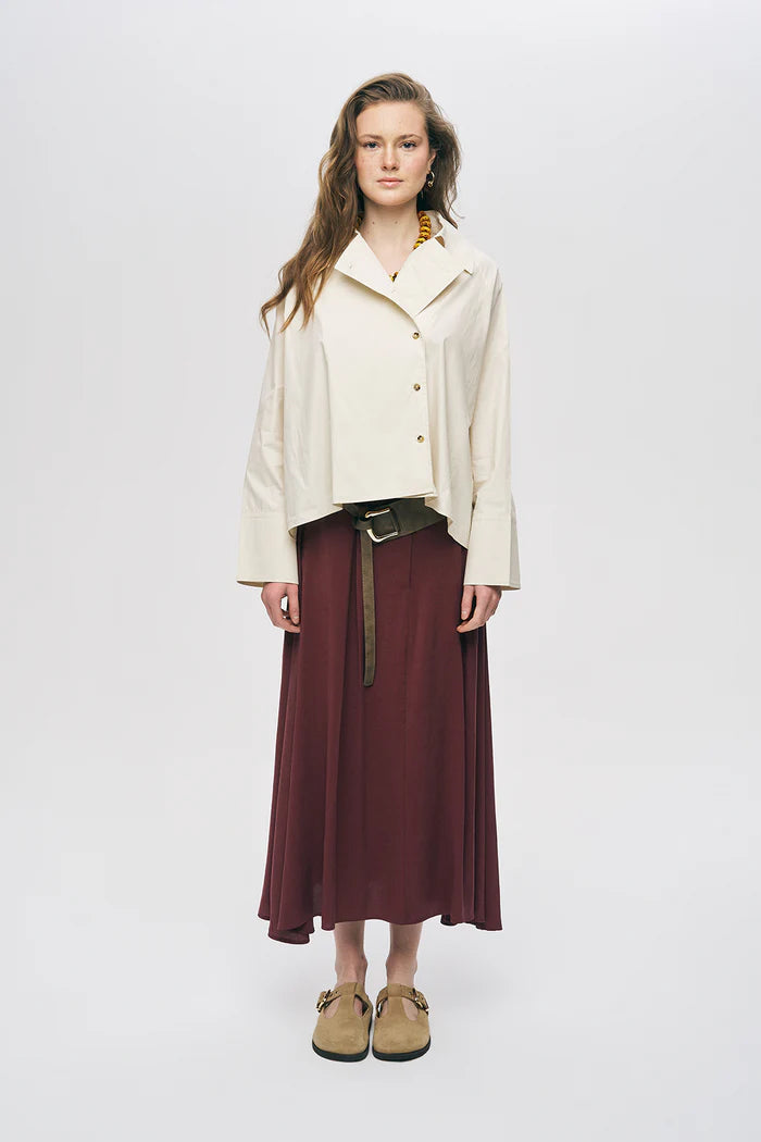 ORF-Kruvaze Görünümlü Modern Kesim Sarı Gömlek