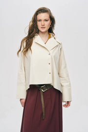 ORF-Kruvaze Görünümlü Modern Kesim Sarı Gömlek