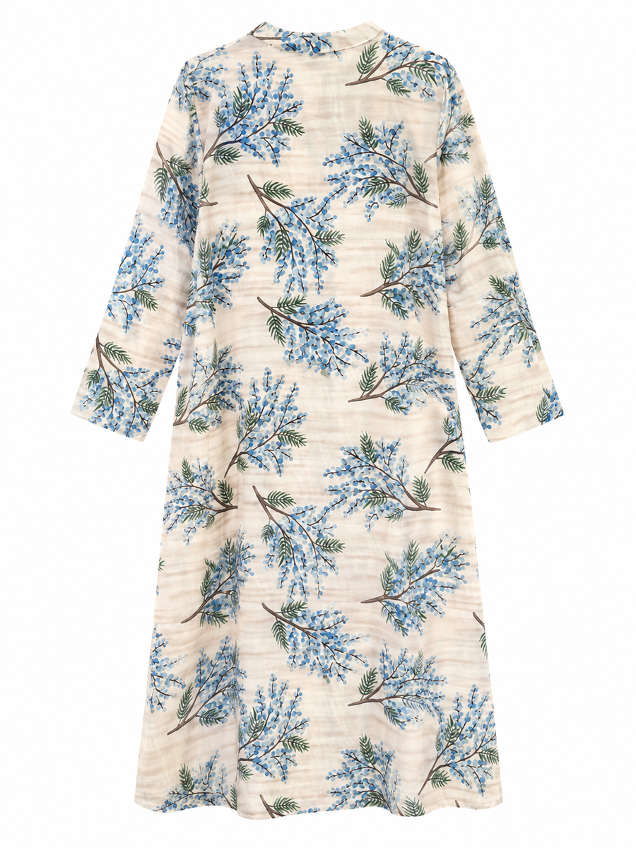 Lilyum Desenli Elbise - HYL0362