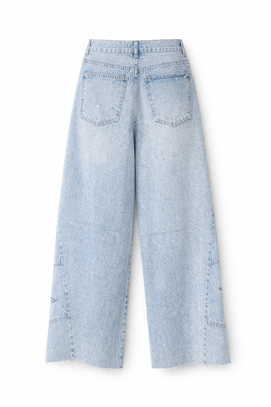 Tasarım Jean Pantolon Midye Kabuk Desen Taşlı