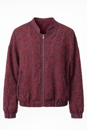 Royal Night Taşlı Bomber Bordo