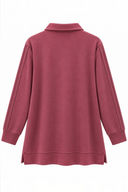 Polo Yaka Kol Pile Fermuarlı Takım RS0194 | Bordo