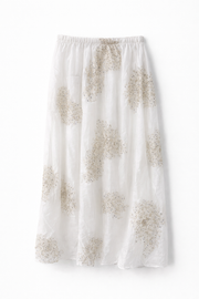 Taş İşlemeli Şifon Gömlek Etek Takım – Beyaz