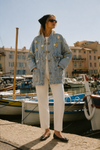 Çiçek İşleme Denim Ceket
