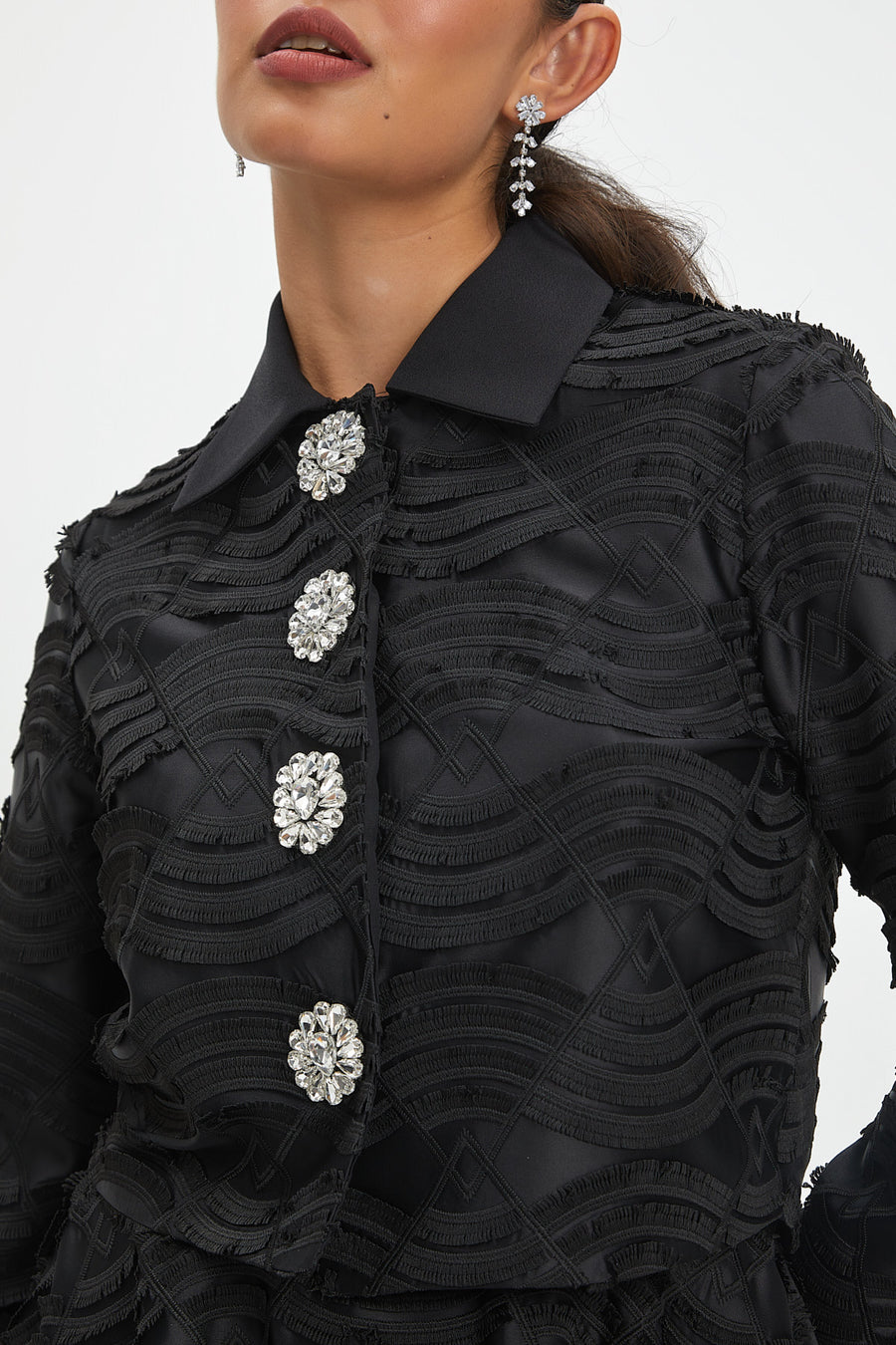 Kadın İkili Takım – Zarif Taşlı Detaylar ve Özgün Kumaş Dokusu – Özel Gün ve Davetler İçin Şık Tasarım