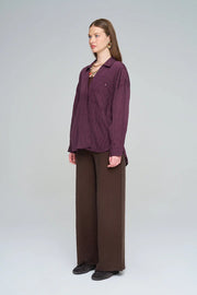 Asimetrik Kesim Gömlek Bordo Rs34878